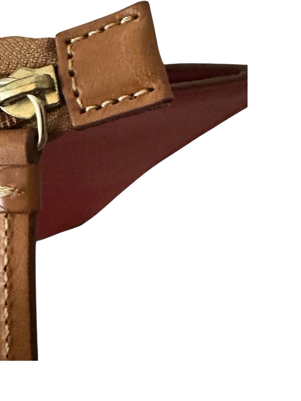 Dooney & Bourke Geranium Saffiano Leather Wristlet w/Vachetta Trim New - Picture 4 of 15